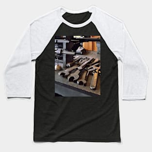 Wrenches and Oil Can in Machine Shop Baseball T-Shirt